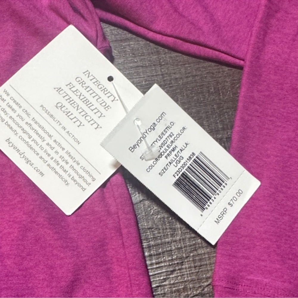 BEYOND YOGA Featherweight Daydreamer Spacedye Pink Long Sleeve Tee Top T-shirt - Picture 7 of 8